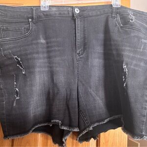 mblm Tess Holliday Black Distressed Jean Shorts